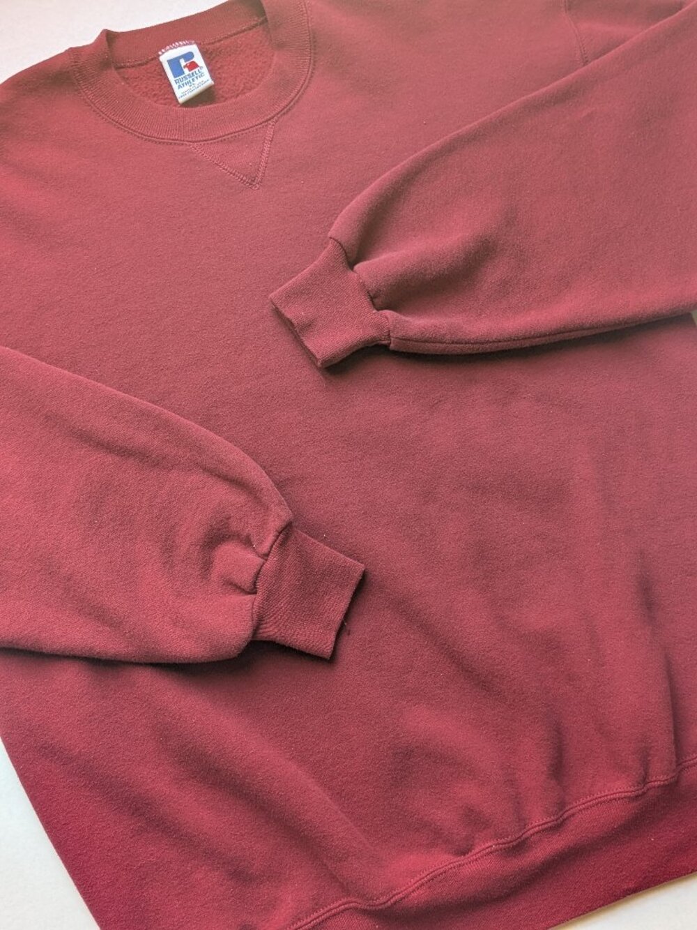 Vintage 90s Russell Athletic Red Crewneck Pullover Sweatshirt
